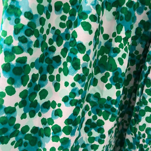 Gap Printed Zoe Sleeve Fit & Flare Dress in Green Multi-Dots Size M - Picture 4 of 6